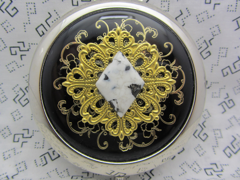 Compact Mirror Black Confetti