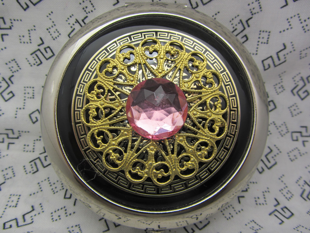 Compact Mirror Black and Pink