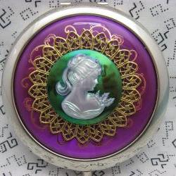Compact Mirror Psychedelic Lady